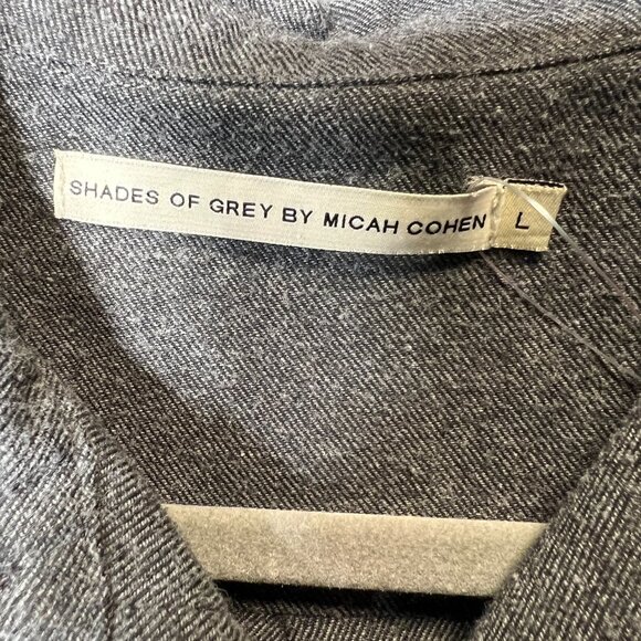Shades of Grey by Micah Cohen Grey Long-Sleeve 2-Pocket Button-up SZ Large - Picture 3 of 5